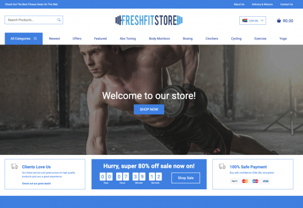 Ready made fitness online store example